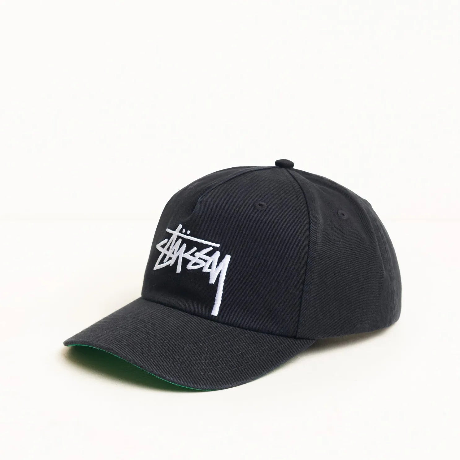 Stussy Big Stock Mid Depth Cap, black — available at Norwood