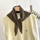 Pure Color Wool Blend Knit Triangle Scarf, brown — available at Norwood