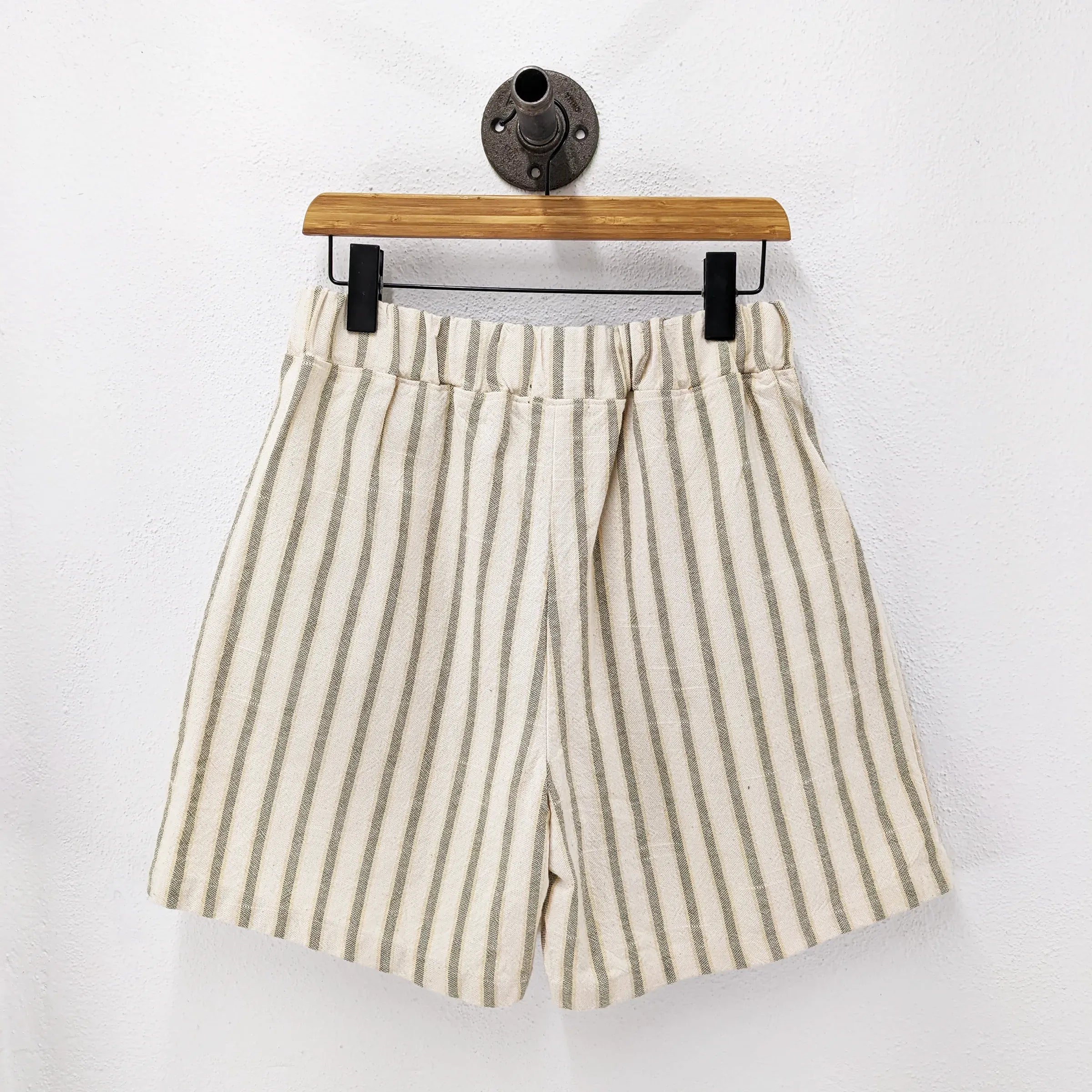 CUB Alia Shorts, grey & yellow stripe — available at Norwood