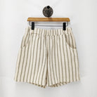 CUB Alia Shorts, grey & yellow stripe — available at Norwood