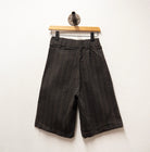 CUB Alia Long Shorts, black & cream stripe — available at Norwood