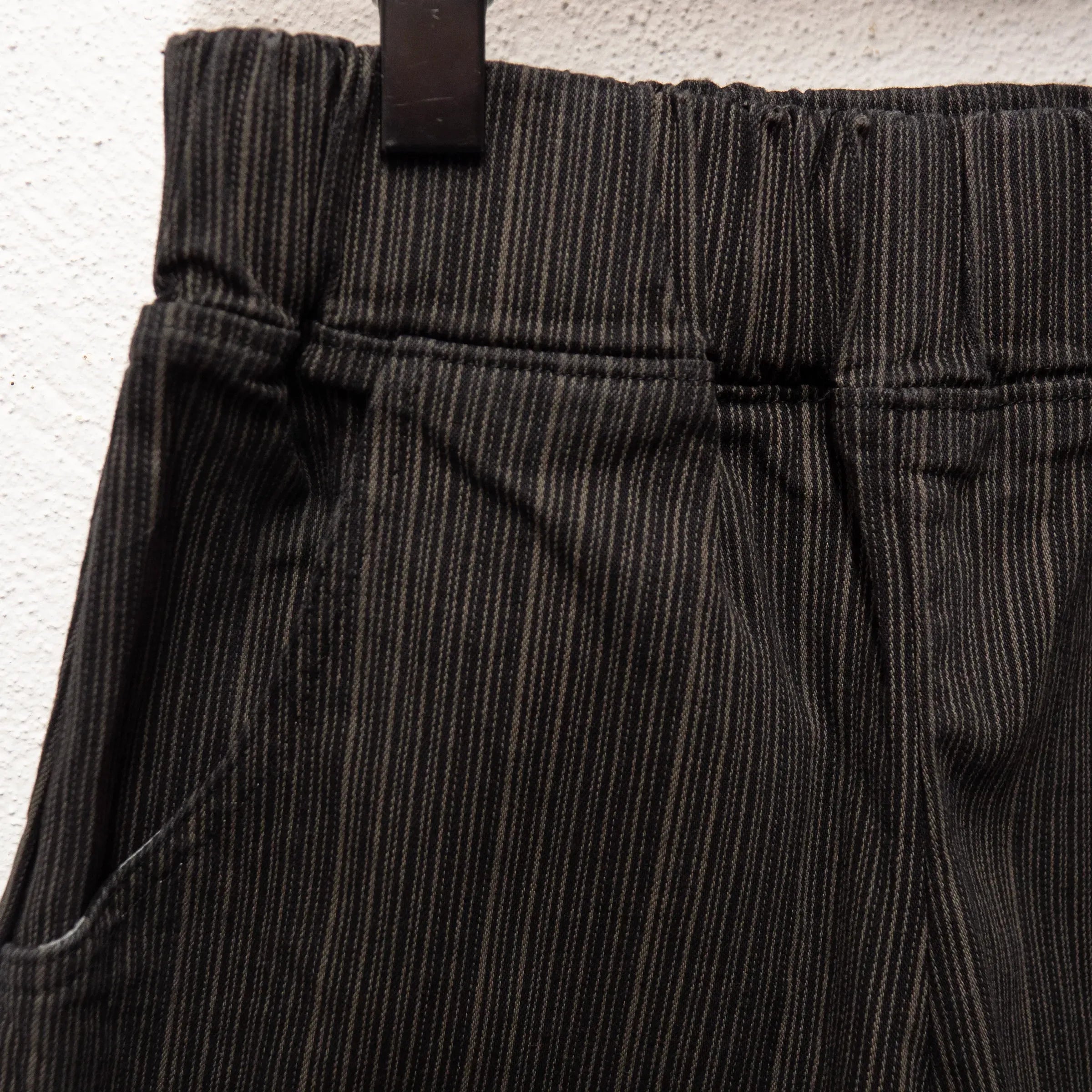 CUB Alia Long Shorts, black & cream stripe — available at Norwood
