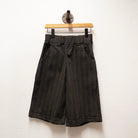 CUB Alia Long Shorts, black & cream stripe — available at Norwood