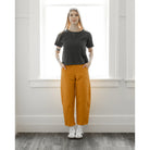 CUB Brett Barrel Pant, mustard bull denim