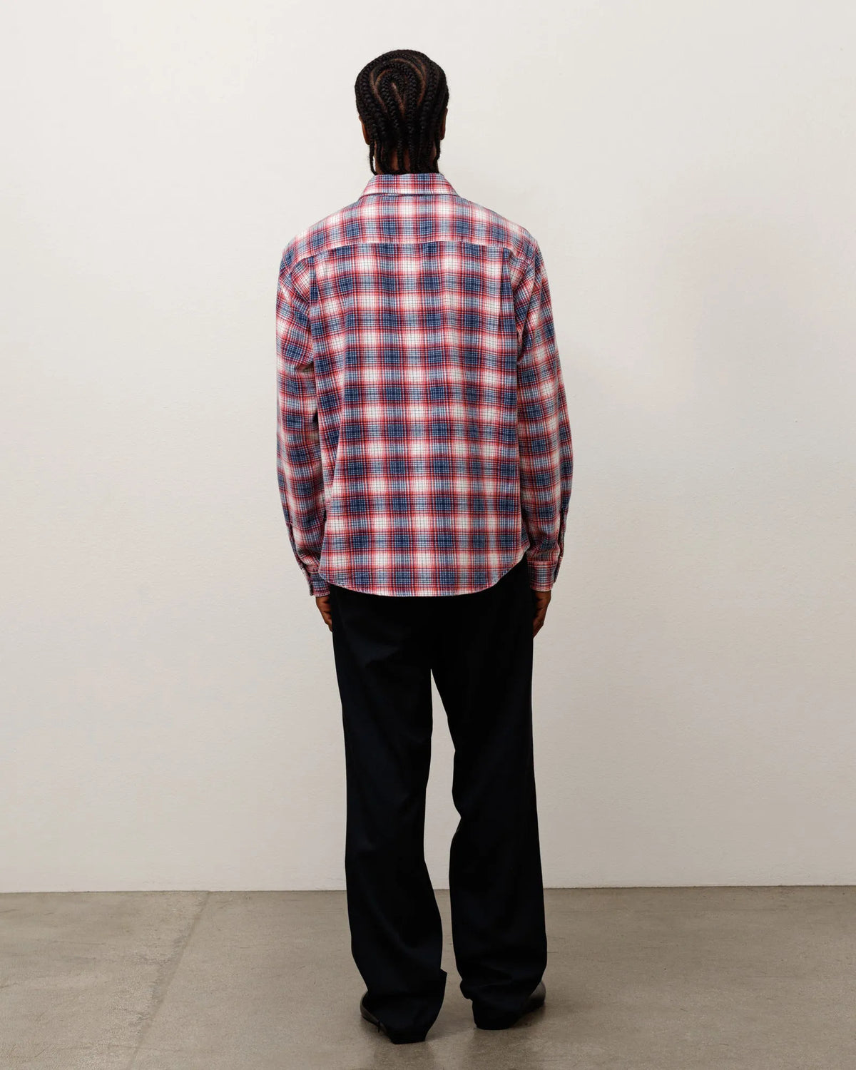 Stussy Dax Plaid Shirt, red — available at Norwood