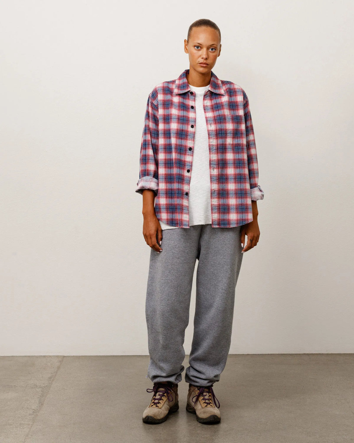 Stussy Dax Plaid Shirt, red — available at Norwood