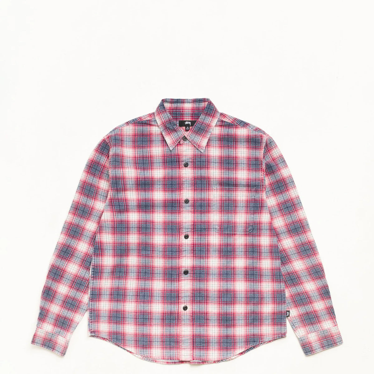 Stussy Dax Plaid Shirt, red — available at Norwood