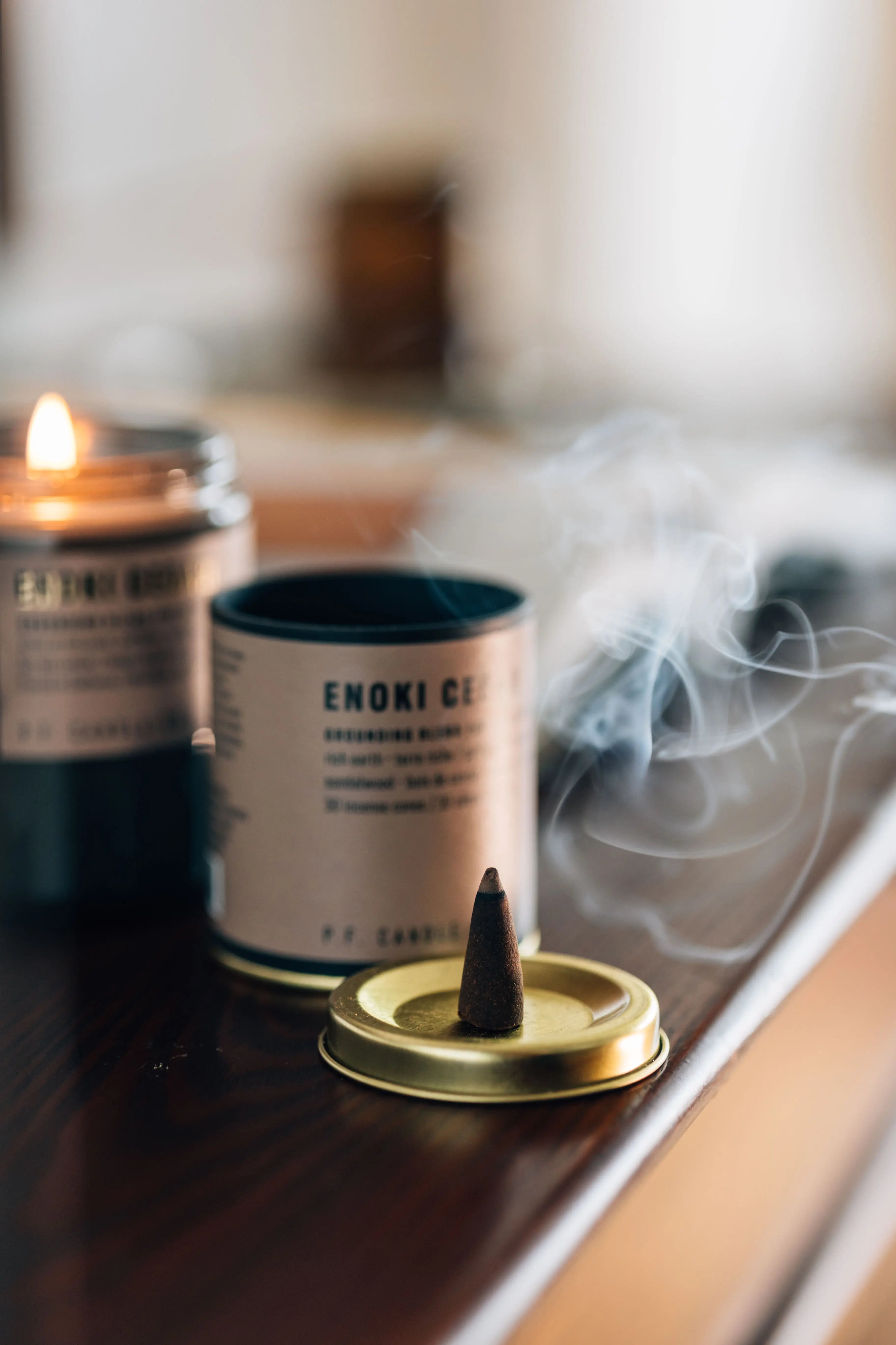 P.F. Candle Co. Enoki Cedar Alchemy Incense Cones — available at Norwood