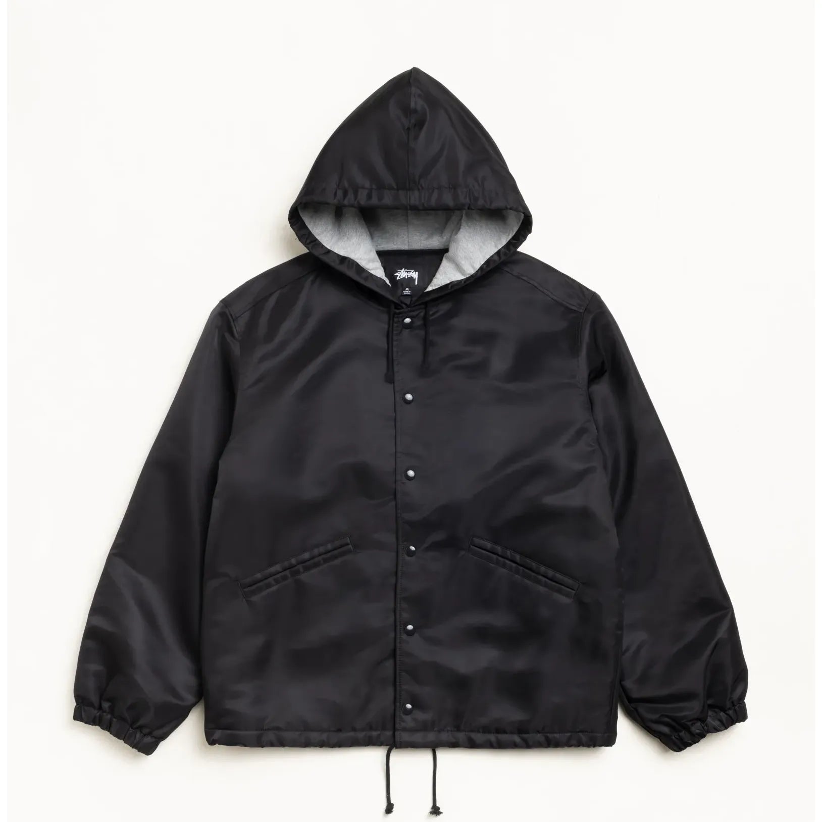 Stussy Hooded Coaches Jacket, black — available at Norwood