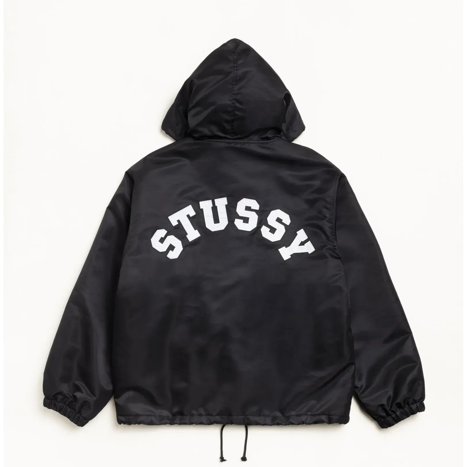 Stussy Hooded Coaches Jacket, black — available at Norwood