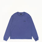 Stussy Lazy Long Sleeve Tee, vintage navy — available at Norwood