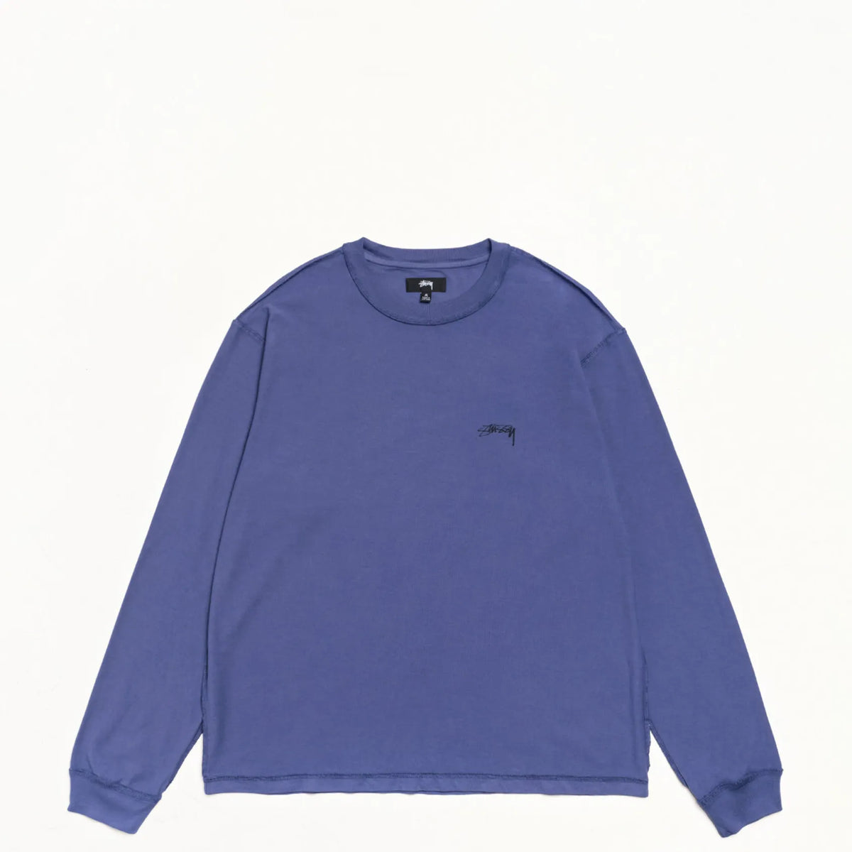 Stussy Lazy Long Sleeve Tee, vintage navy — available at Norwood