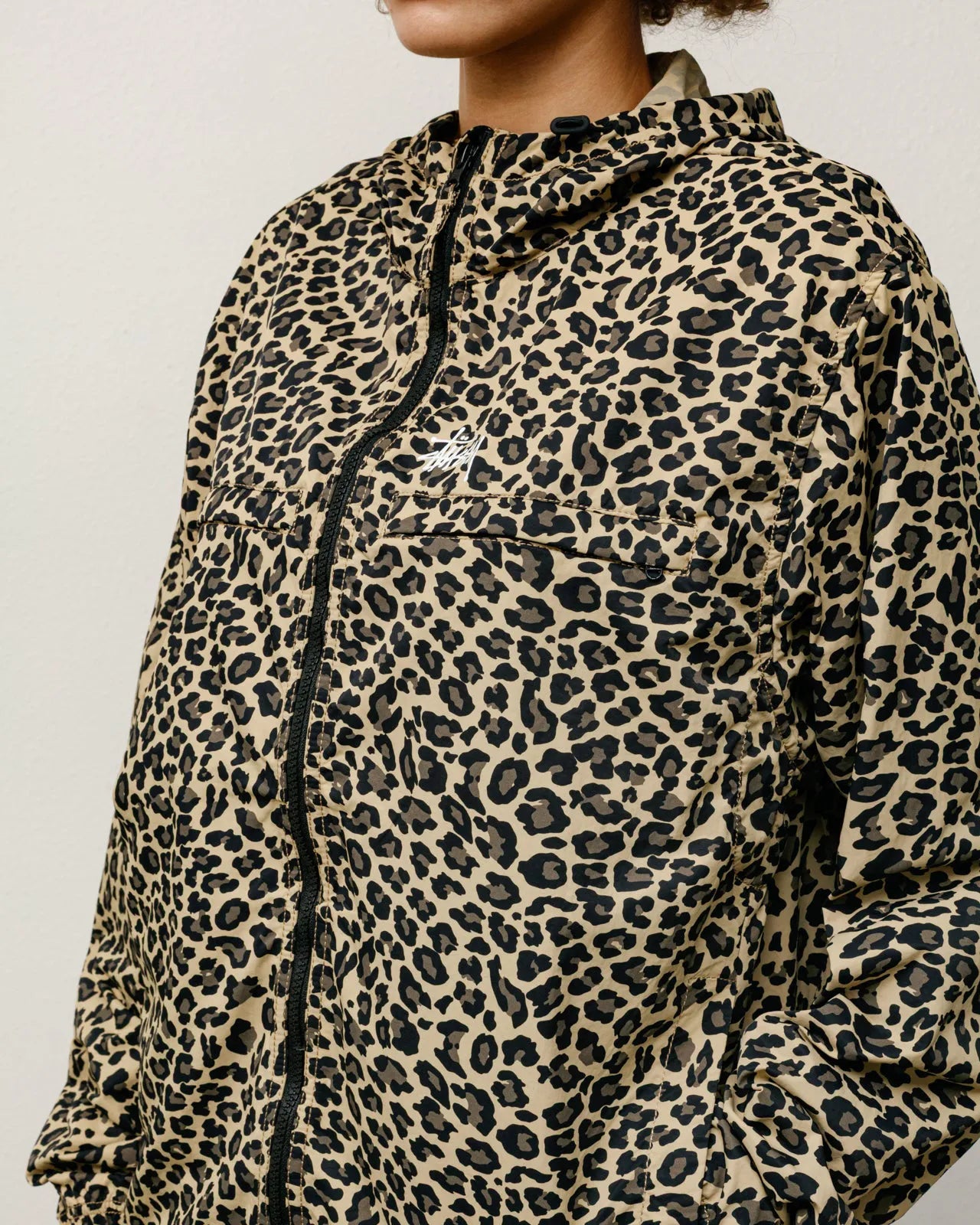 Stussy Lightweight Hooded Jacket, cheetah — available at Norwood