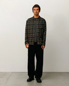 Stussy Matthew Printed Plaid Shirt, brown — available at Norwood