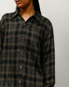 Stussy Matthew Printed Plaid Shirt, brown — available at Norwood