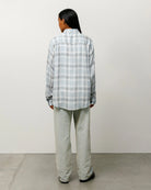Stussy Matthew Printed Plaid Shirt, light blue — available at Norwood