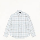 Stussy Matthew Printed Plaid Shirt, light blue — available at Norwood