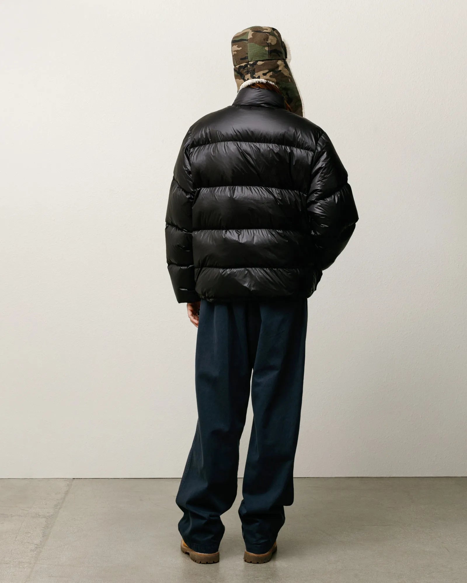 Stussy Micro Ripstop Mock Down Jacket, jet black — available at Norwood