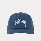 Stussy Big Stock Mid Depth Cap, deep blue — available at Norwood