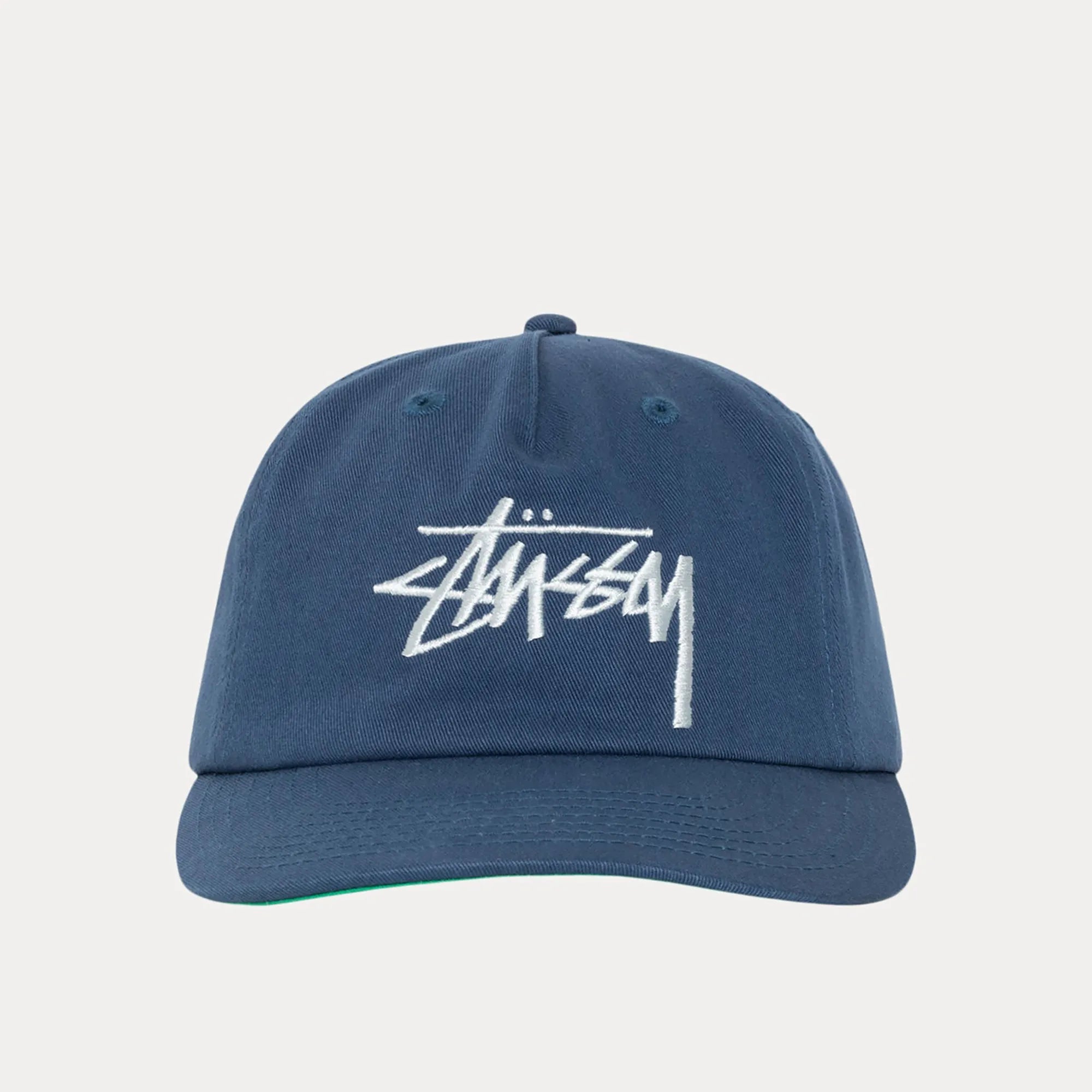 Stussy Big Stock Mid Depth Cap, deep blue — available at Norwood