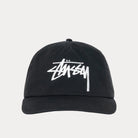 Stussy Big Stock Mid Depth Cap, shadow black — available at Norwood