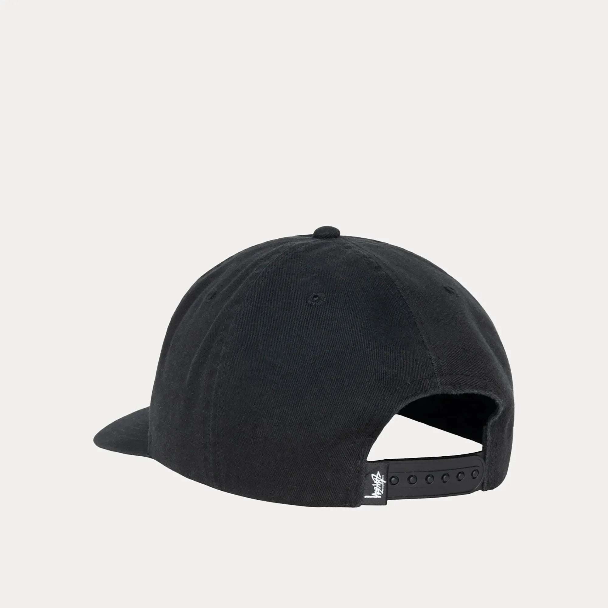 Stussy Big Stock Mid Depth Cap, shadow black — available at Norwood