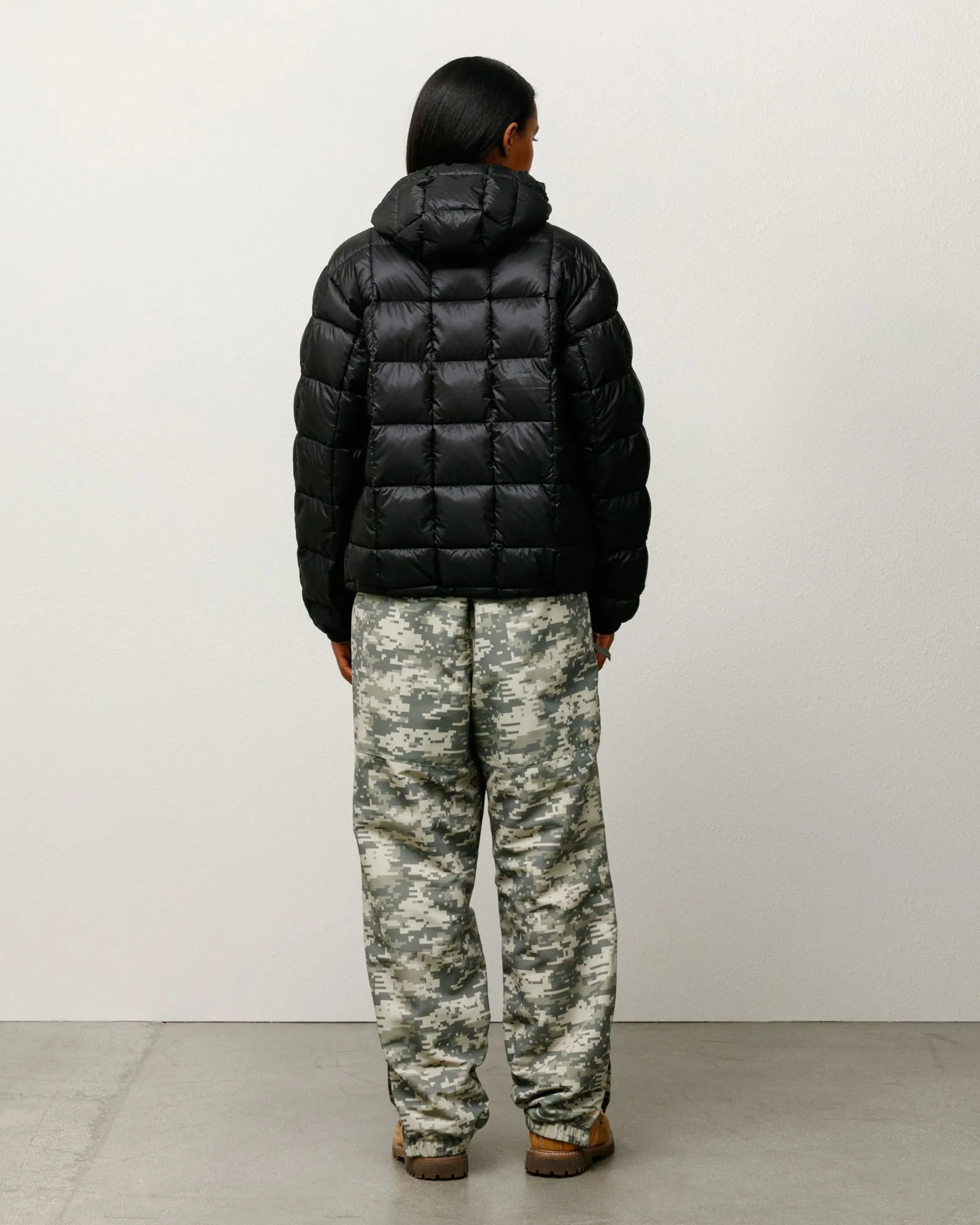 Stussy Midweight Hooded Puffer, black — available at Norwood