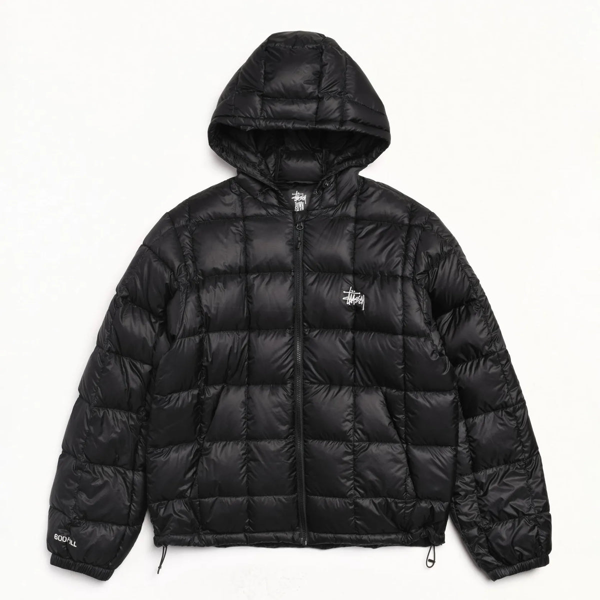 Stussy Midweight Hooded Puffer, black — available at Norwood