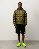 Stussy Midweight Hooded Puffer, olive — available at Norwood