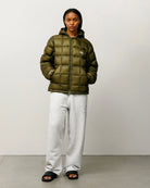Stussy Midweight Hooded Puffer, olive — available at Norwood