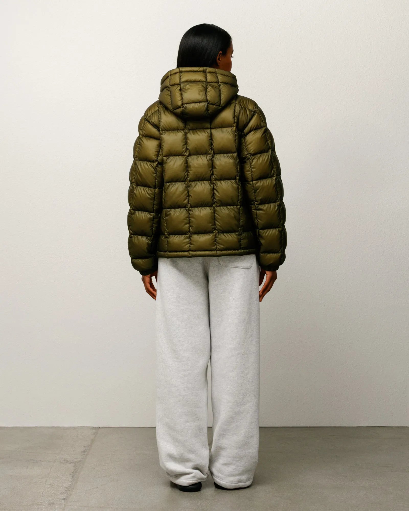 Stussy Midweight Hooded Puffer, olive — available at Norwood