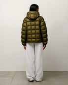 Stussy Midweight Hooded Puffer, olive — available at Norwood