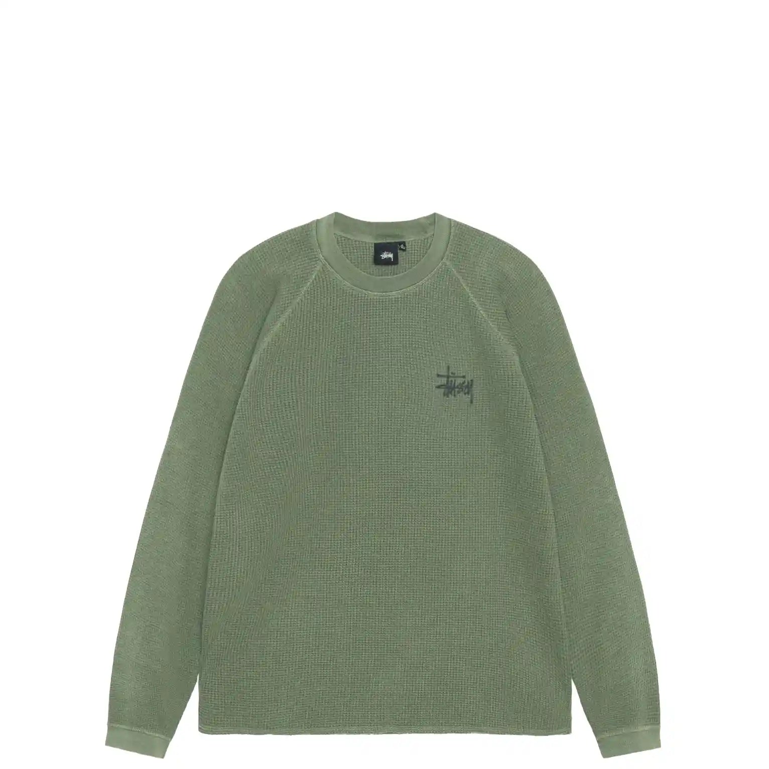 Stussy Raglan Thermal Basic Stock, pine — available at Norwood