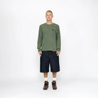 Stussy Raglan Thermal Basic Stock, pine — available at Norwood