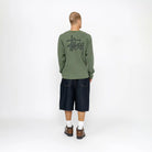 Stussy Raglan Thermal Basic Stock, pine — available at Norwood