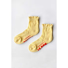 Le Bon Shoppe Ruffled Hugger Crew Socks, banana cream / red — available at Norwood