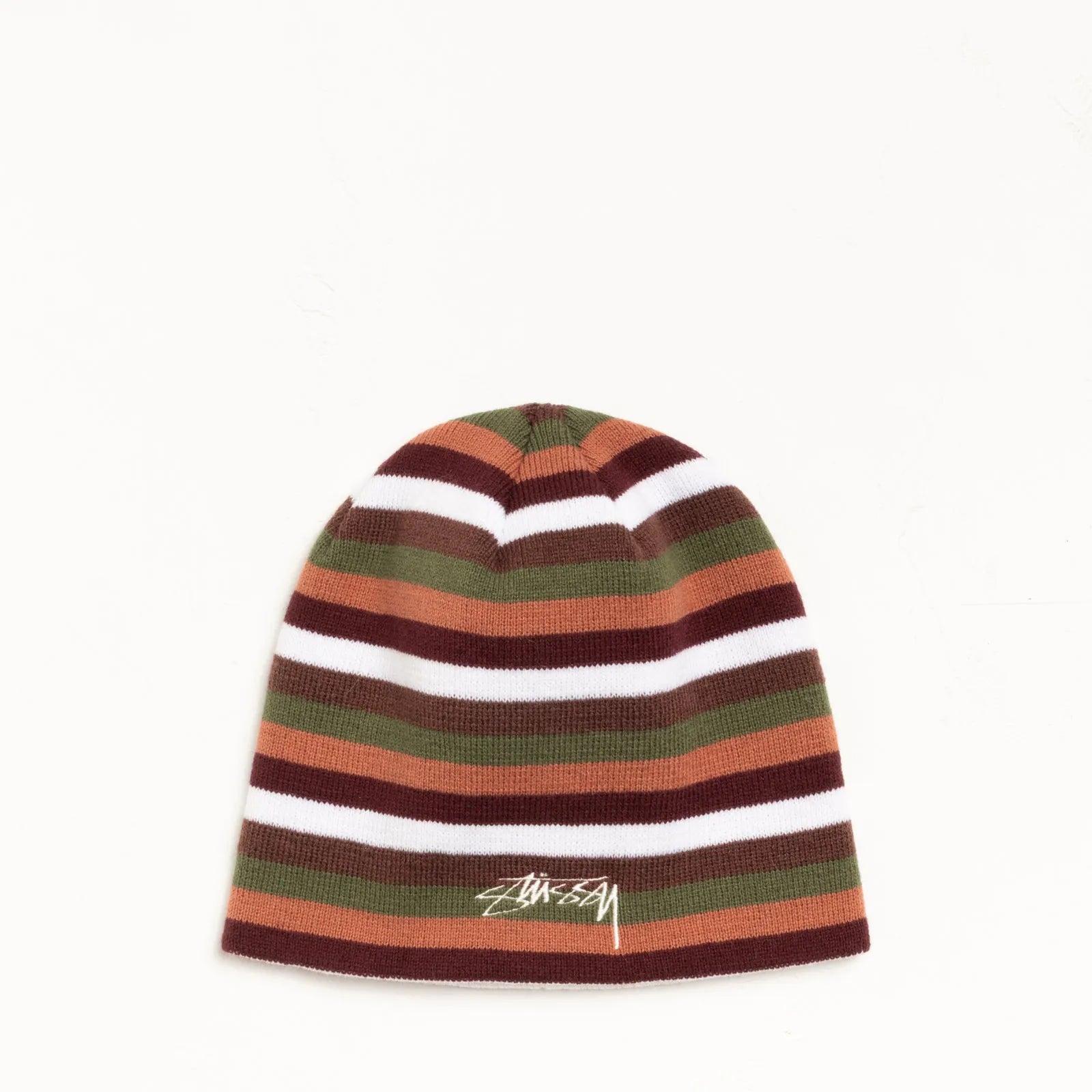 Stussy Smoothstock Striped Skullcap, brown — available at Norwood