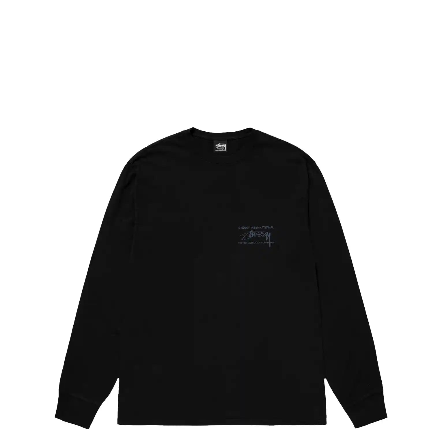 Stussy Smooth International Long Sleeve Tee, black — available at Norwood