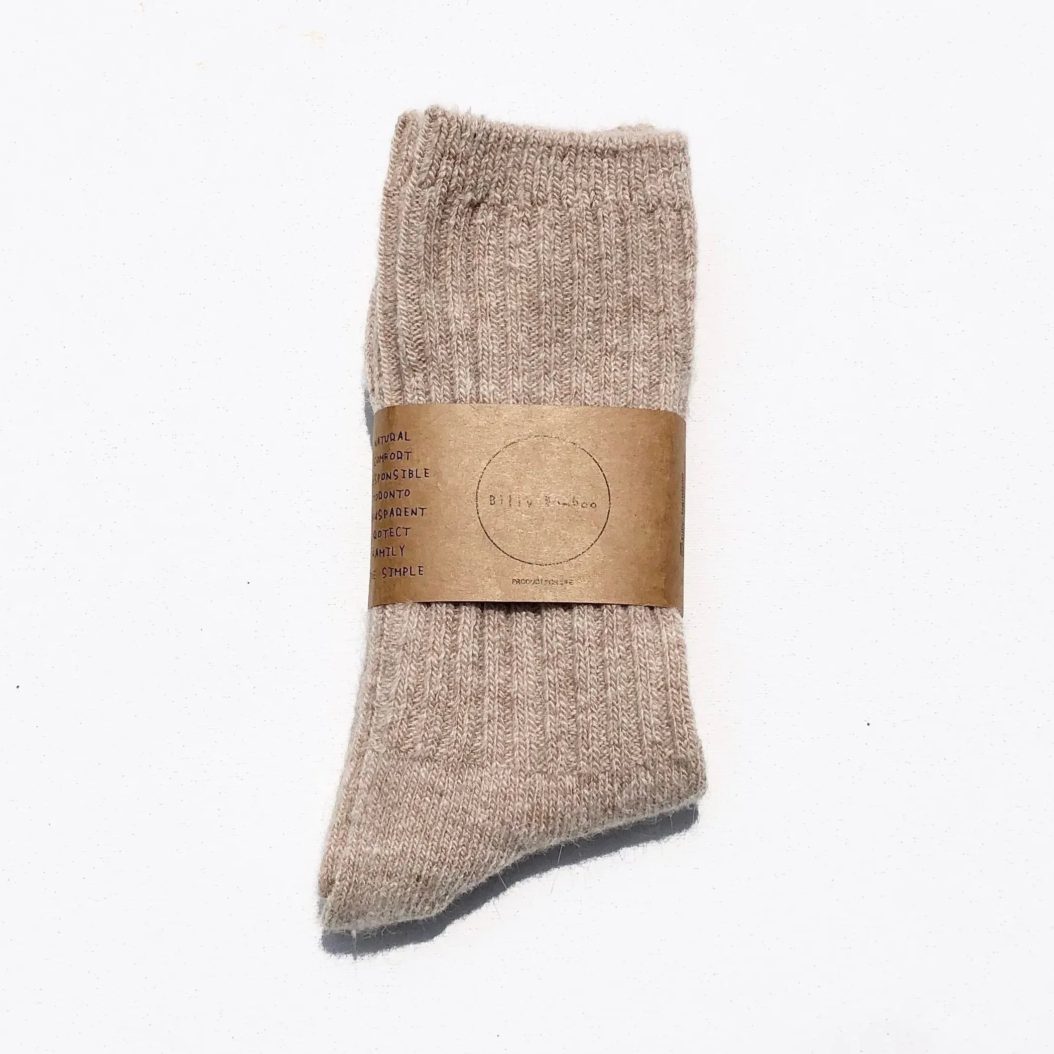 Billy Bamboo Iceland Wool Socks Neutral, oat — available at Norwood