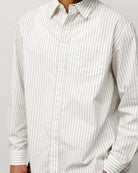 Stussy Standard Shirt, natural stripe — available at Norwood