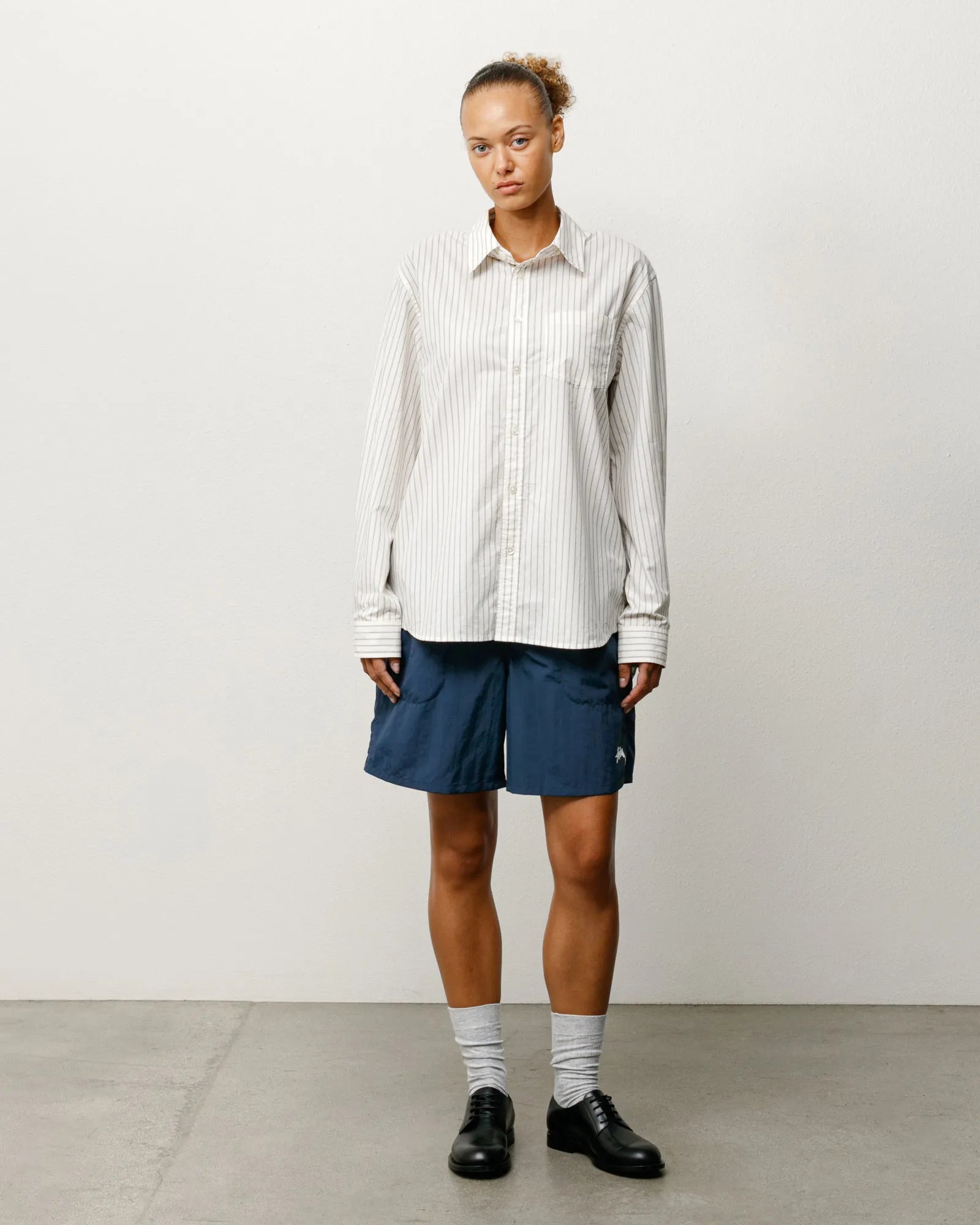 Stussy Standard Shirt, natural stripe — available at Norwood