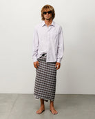 Stussy Standard Long Sleeve Shirt, purple stripe — available at Norwood