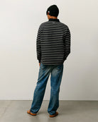 Stussy Pin Striped Rugby, black — available at Norwood