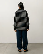 Stussy Pin Striped Rugby, black — available at Norwood