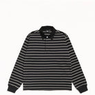 Stussy Pin Striped Rugby, black — available at Norwood