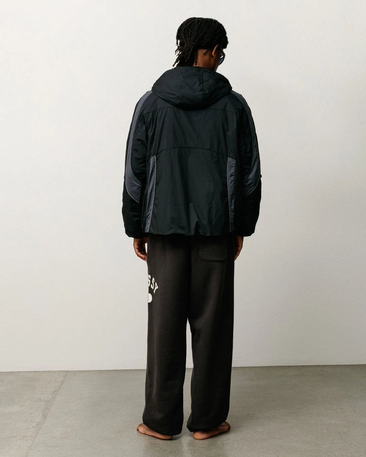 Stussy Varsity Fleece Pant, washed black — available at Norwood