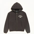 Stussy Varsity Zip Hood, washed black — available at Norwood
