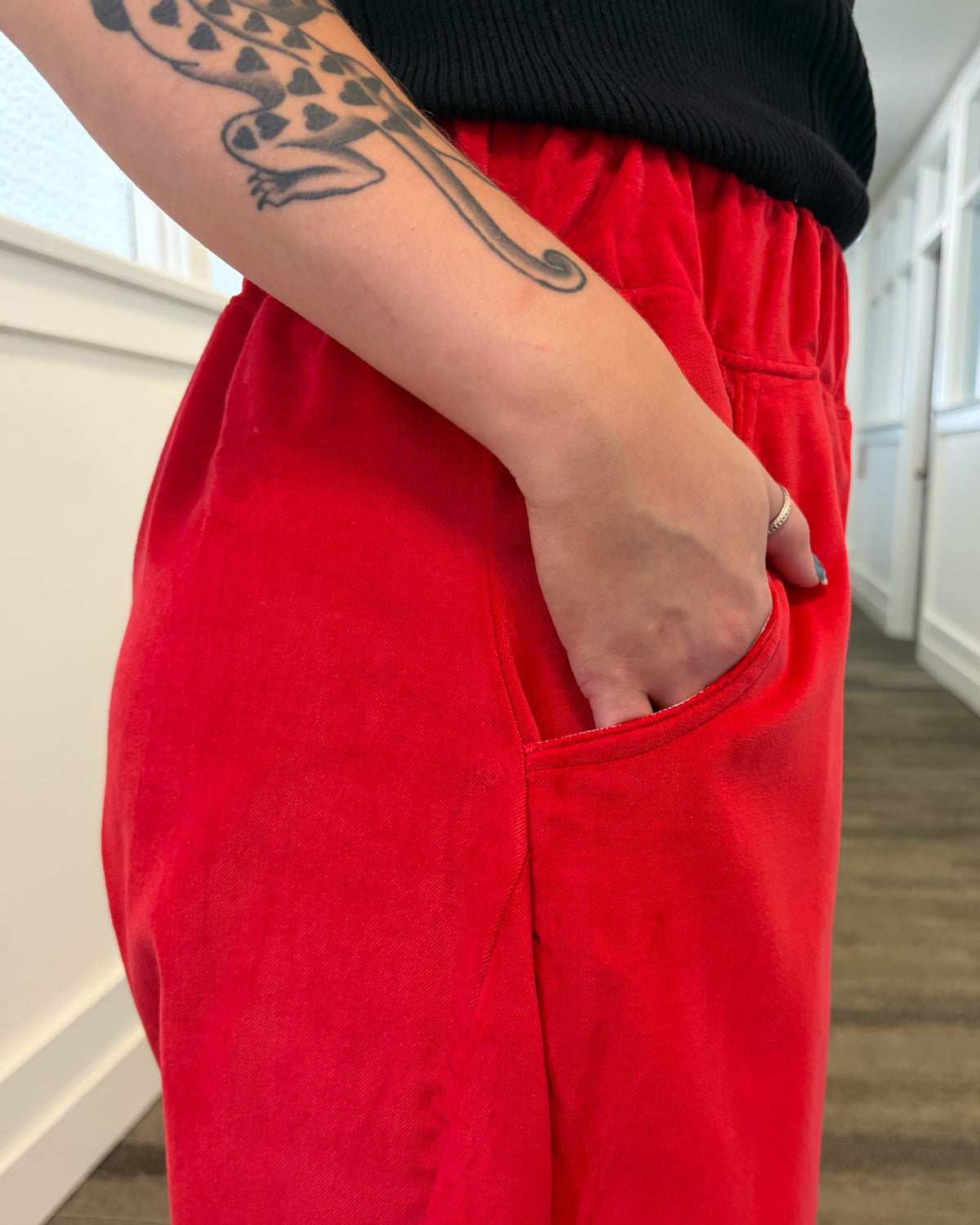 CUB Brett Pant (Pre-Sale For Nov. 1, 2026 Delivery), cherry velveteen — available at Norwood