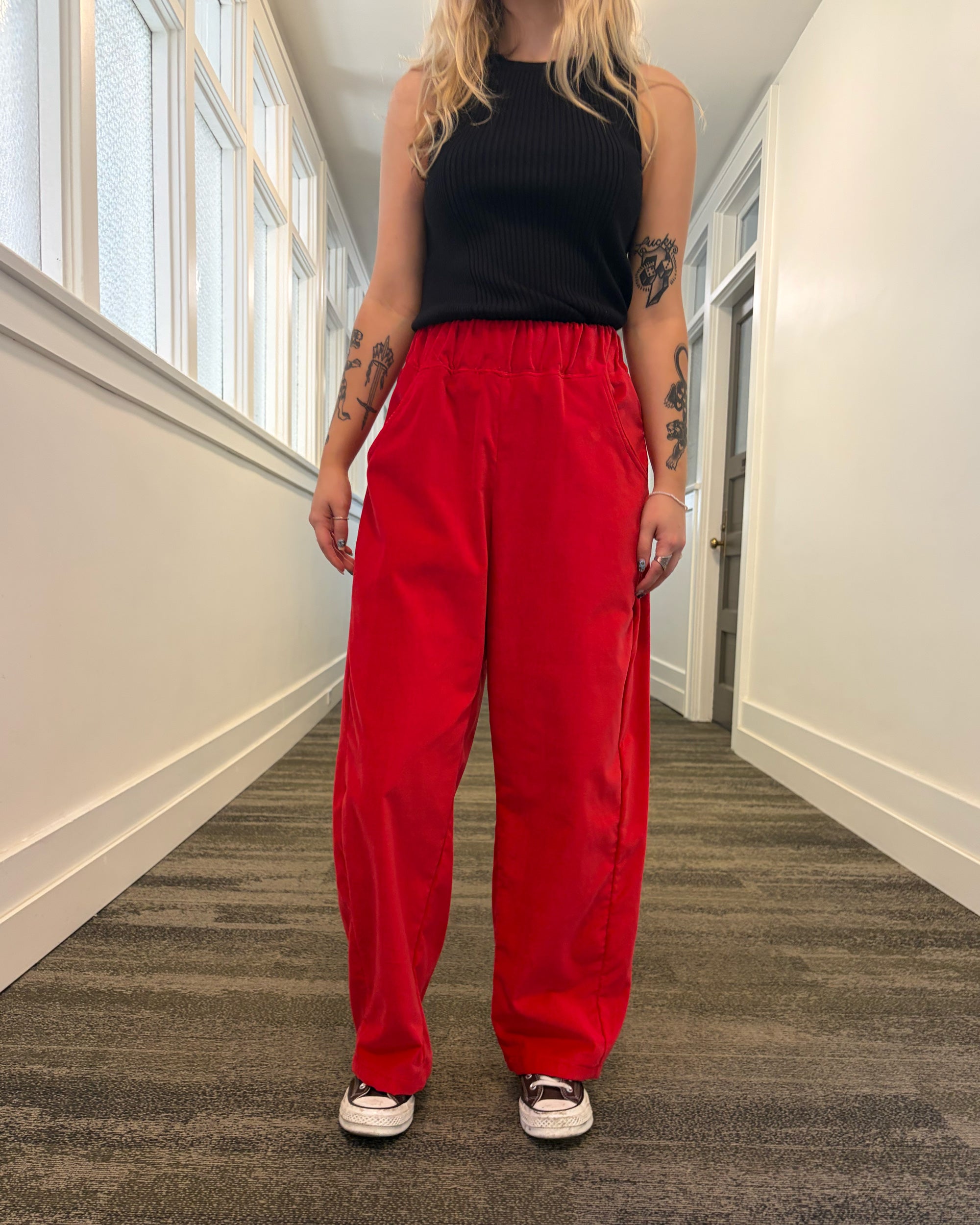 CUB Brett Pant (Pre-Sale For Nov. 1, 2026 Delivery), cherry velveteen — available at Norwood