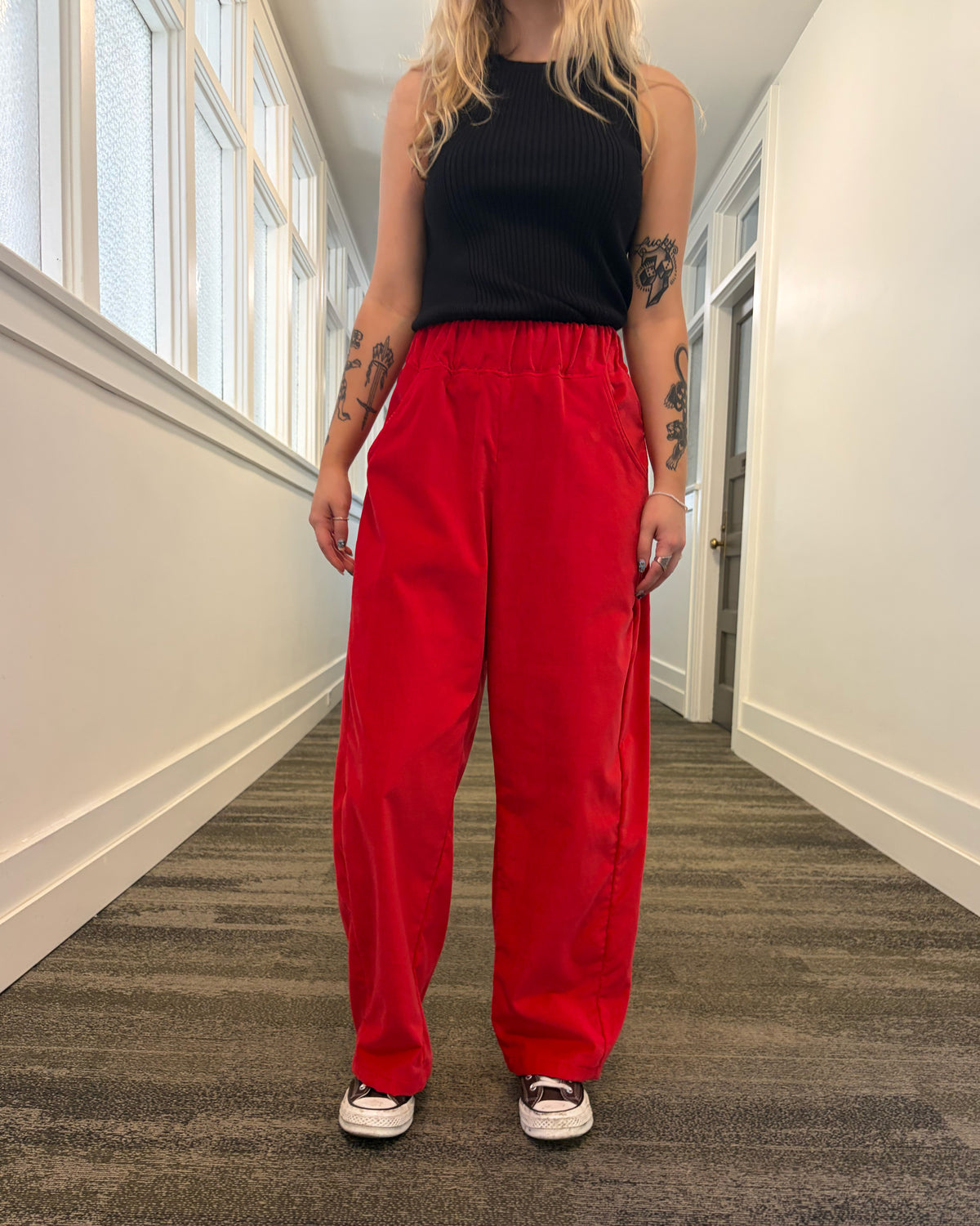 CUB Brett Pant (Pre-Sale For Nov. 1, 2026 Delivery), cherry velveteen — available at Norwood
